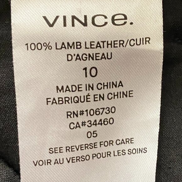Vince 100% Lamb Leather Boot-Cut Pant Black Designer Mobwife Quiet Luxury-10 - Picture 10 of 12